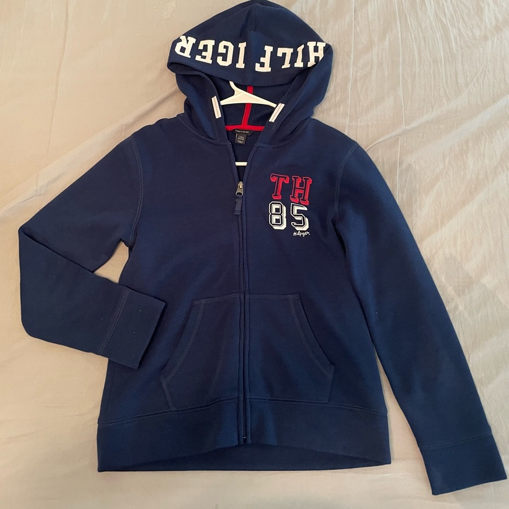 Boy/Girl Navy Tommy H zip up sweatshirt